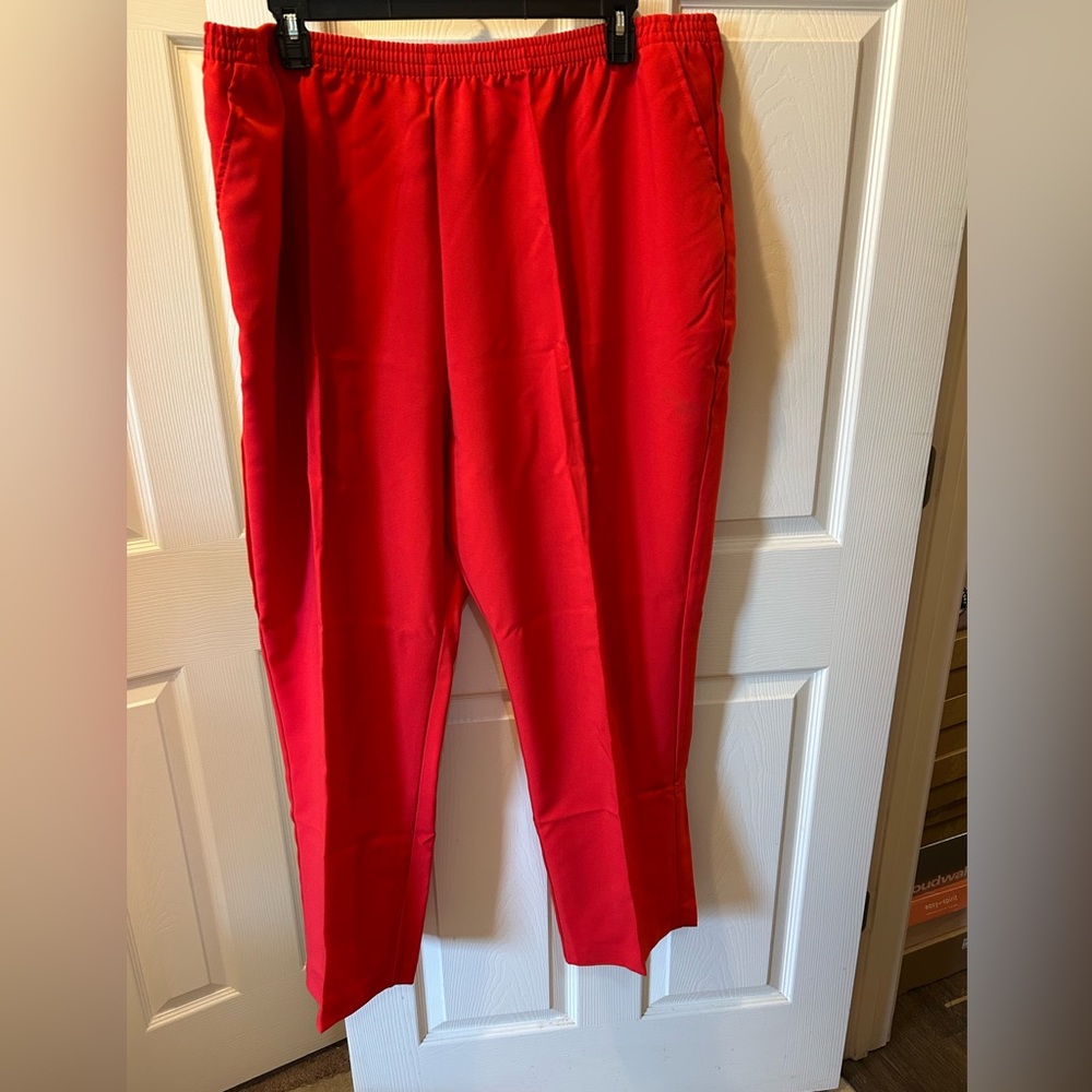 Blair 26W Cherry Red Elastic Waist Pants 100% Polyester NWOT